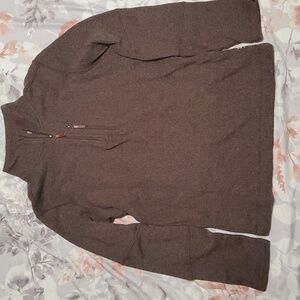 Smartwool Hudson Bourbon Heather fleece 1/4 zip sweater